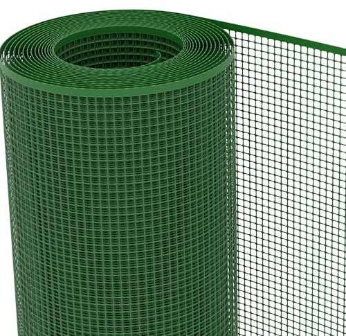 TENAX Malla de Plástico Quadra 10 Verde 0,50x50 m, Malla Protectora Multiuso para Balcones, Vallas y Cercados