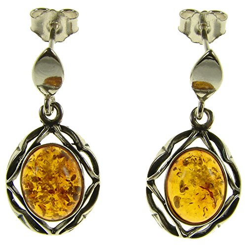 Orecchini donna in ambra naturale baltica e argento 925