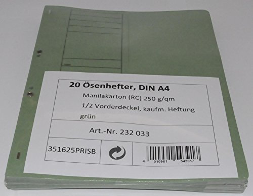 Ösenhefter grün A4-20 Stück