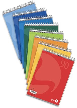 BM BeMore - Blocco Spiralato L/C Color 0100207 - Blocco Spiralato Lato Corto Formato A5 - Rigatura 5mm con Quadretti 5mm - Carta 90 g/mq - Confezione 5 Pezzi – 9 Colori Assortiti