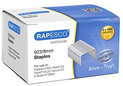 Rapesco S92308Z3 Kraftig Galvaniserad Klammer 923/8 mm, 4000 Klammer