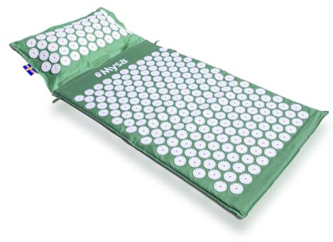 Thermo Mysa Duo: Die längste Authentische Akupressurmatte + erhitzbare akupressurkissen (+ 10.000 Noppen) Max Entspannung. Beste Set Eco Bio Nagelmatte + Nackenkissen im 2021 + GRATIS TUTORIAL