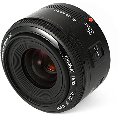 Yongnuo Yn35 Objetivo Gran Angular, 35&Nbsp;Mm, F2, Distancia Focal Fija, con Bayoneta Ef Para Canon Eos 500D /600D /650D /700D /5D /5D Mark II /5D Mark IIi /5Ds /5Ds R /6D /7D /7D Mark II, Etc.