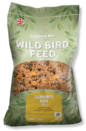 Copdock Mill Summer Wild Bird Seed Mix 20kg - High in Energy, Vitamins and Minerals Ideal for Breeding Months - Includes Black Sunflower Seeds and Peanuts for Birds