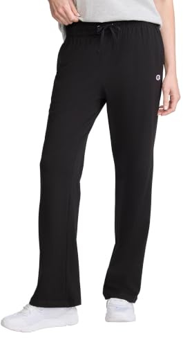 Champion Women's Lounge Pants, Standard Fit, Lightweight, Available in Regular and Plus, Black, X-Large
