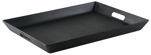 G.E.T. RST-1522-BK Non-Skid Ottoman / Coffee Table Serving Tray, 15 x 20, Black