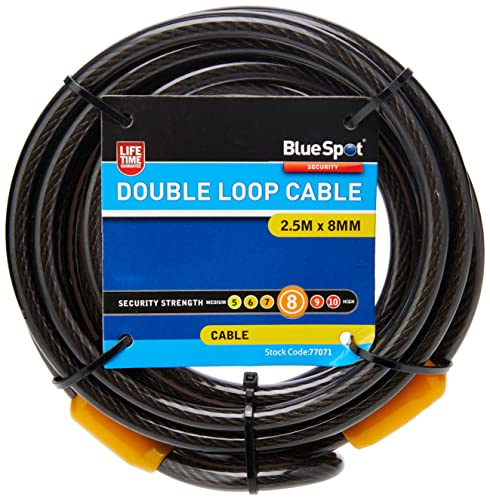 Fort Knox 77071 2.5 m x 8 mm Double Loop Cable, Black