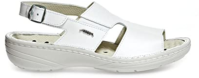 Abeba Sandale 6874 – Reflexor Comfort slätt läder vit, certifierad, 43