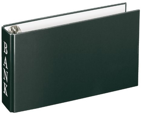 VELOFLEX 4168380 - Bankordner DIN A6, Ordner, Ringbuch für Kontoauszüge, 2-Ring-Mechanik, 30 mm Füllhöhe, mit Niederhalter, schwarz, 1 Stück