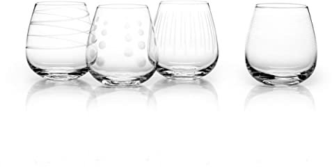 Mikasa Cheers Stemless Wine Glass, 14-Ounce, Set of 4