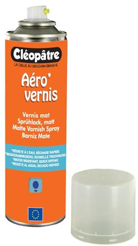 CLEOPATRE – Aéro'Vernis – Aérosol de Vernis Mat - Spray transparent 250 ml - Tous Supports – Idéal Loisirs Créatifs