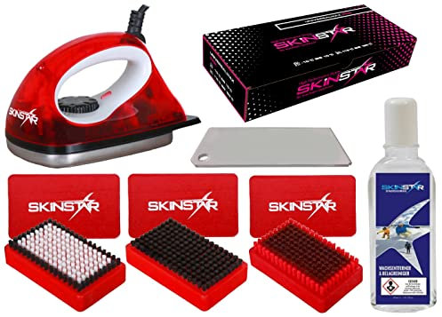 SkinStar Starter Ski Wachs Set, Wachsbügeleisen, Bürsten, Wachs, Reiniger 7-teilig