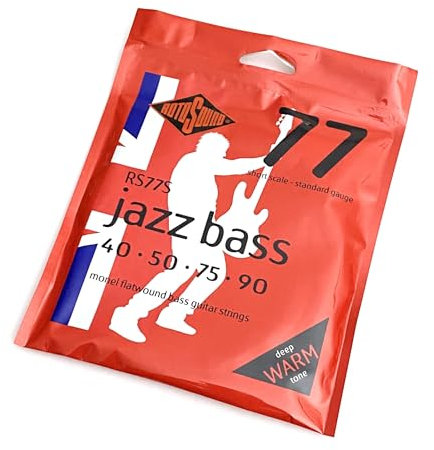 Rotosound RS77S Flatwound Black Steel Strings for Electric Bass Guitar Short Scale, Standard Gauge 40 / 50 / 75 90, White Black Red Blue, Small Medium Large X-Large 2X-Large