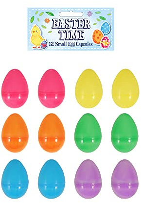 Henbrandt 48 x Colourful Fillable Plastic Surprise Easter Eggs for Egg Hunt Kids Easter Games/Decorations Arts and Crafts for Springtime Goodies Favours for Girls and Boys