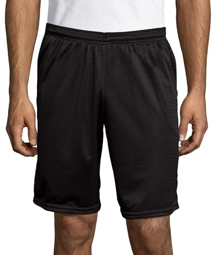 Hanes Sport herrshorts i nättyg, med ficka, prestandaredskap, sportshorts, 23 cm innersöm