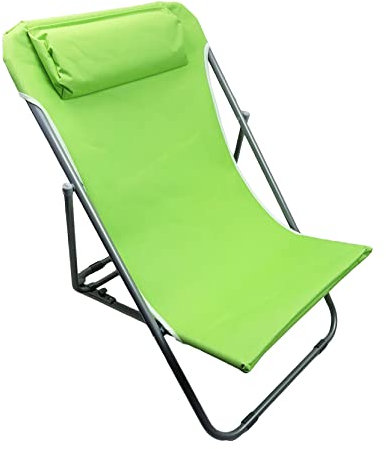 Haberkorn Liegestuhl für Kinder Gartenstuhl Liege Strandliege grün mit Kopfkissen