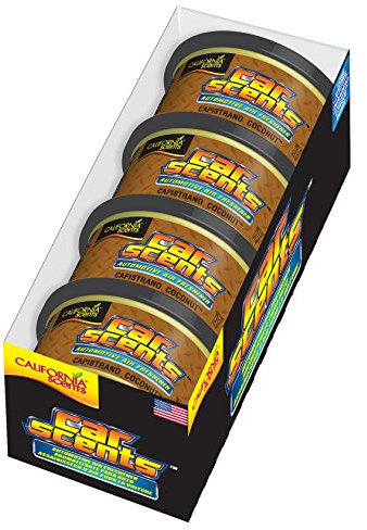 California Scents CCS-416TR Auto-Lufterfrischer „Coconut“, langanhaltender fruchtiger Duft, umweltfreundlich, leichtes organisches Produkt, 4 Stück