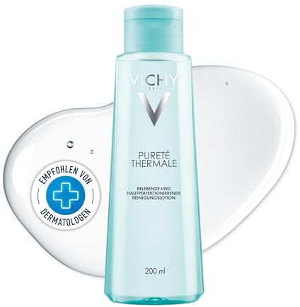 Vichy Pureté Thermale, Tonico Perfezionatore, Per Pelli Sensibili, Pori Ridotti e Pelle Pulita e Rinfrescata, Con Vitamina E, Glicerina e Acqua Termale di Vichy, 200 ml