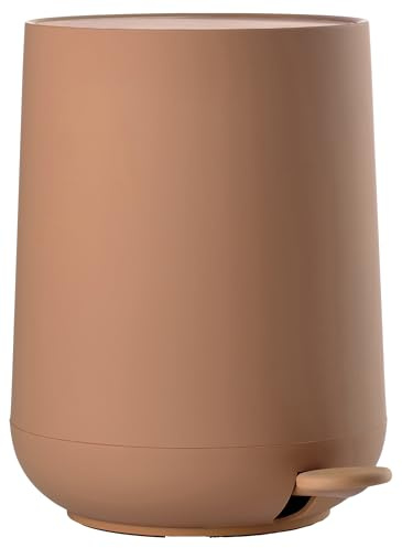 Zone Denmark Nova avfallsbehållare för badrummet, kosmetisk behållare, avfallsbehållare för badrummet, diameter 23 cm, höjd 29 cm, kapacitet 5 liter, Mandarine