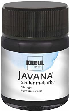 KREUL 815050 - Javana Deckschwarz im 50 ml Glas, farbstarke, deckende Seidenmalfarbe zur dekorativen Gestaltung, Schwarz