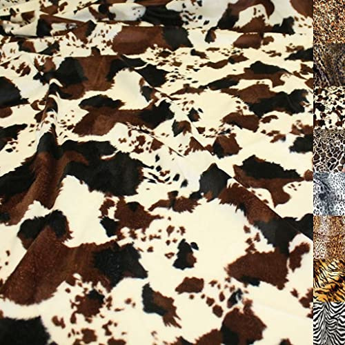 TOLKO 50cm Kunstfell Meterware | robustes Fellimitat für Kunstfelldecke Stuhlauflage Bezug Polsterstoff Kostüm Jacke Rock Fellstoff Kunstpelz Stoff zum Nähen Polstern Beziehen (Kalb)