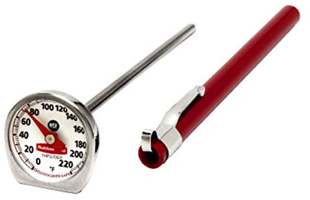 Rubbermaid Commercial Products Food/Meat Instant Read Thermometer, Pocket Size, Dishwasher Safe, Red, For Meat/Food Cooking and Grilling/Oven