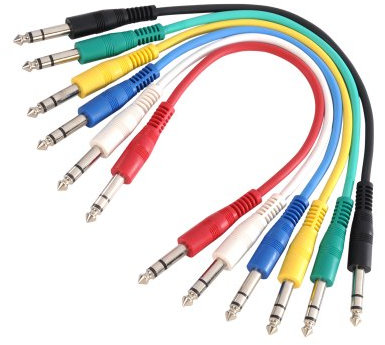 Adam Hall 3 Star Series 0.6m 6.3mm Jack Stereo to 6.3mm Jack Stereo Patch Cable Set
