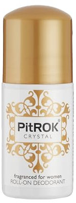 PitROK Crystal Roll-On Deodorant for Women, 1 x 50ml, Vegan, Cruelty Free, Sensitive Skin Deodorant, with Aloe Vera and Grapefruit Seed Extract. Made in the UK.