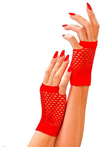 W WIDMANN MILANO Party Fashion - Fingerlose Netzhandschuhe, 80er Jahre, Karneval, Mottoparty
