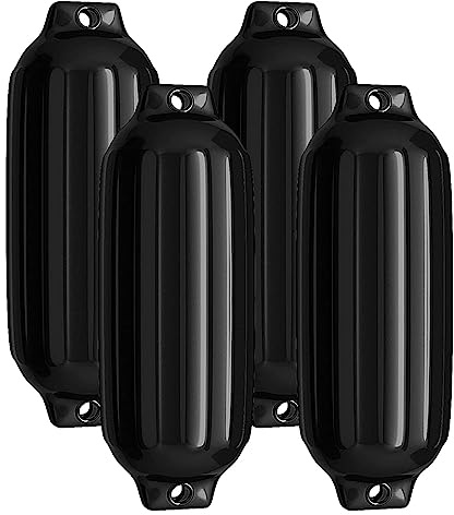 COSTWAY 4 stycken fender båtfender långfender kulfender set båt ramskydd typ G (svart)
