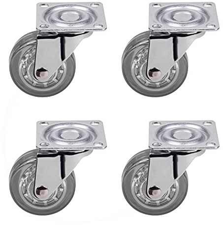 4 x Möbelrolle transparent Ø 50 mm Transportrolle Lenkrolle