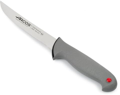 Arcos Coltello Disossatore in Acciaio Inossidabile Nitrum con Lama da 150 mm – Coltello da Macellaio Professionale per Tagliare Ossa e Carne – Manico Ergonomico in Polipropilene, Argento, Color Prof