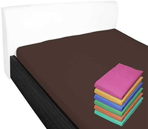 Nurtextil24 Bettlaken 100x170cm 28 Farben 100% Baumwolle ohne Gummizug (60x120cm und 70x140cm) Braun