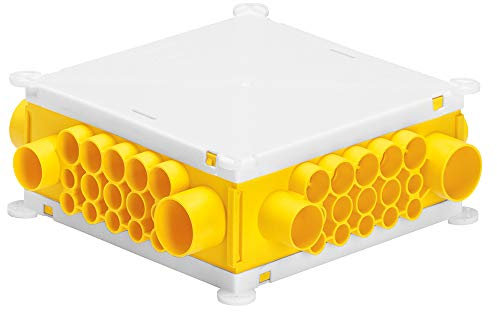 Legrand 089381 Boîte pour Combles et Hourdis Batibox Cloisons Sèches, 190mm x 190mm x 80mm, Jaune