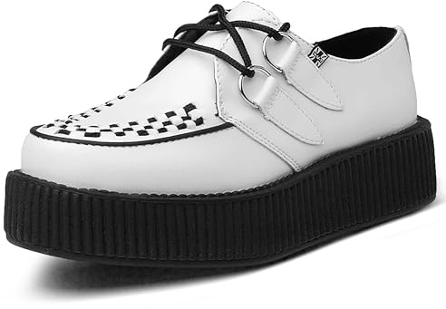 T.U.K. Viva High Creeper - Men's and Women's Shoes - Colour White Leather - Size UK Men 8 / UK Women 9