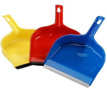 Ecoplast | Paletta Scopa con Manico, Paletta Immondizia per Pulizia Casa, Disponibili nei Colori Assortiti Giallo/Rosso/Blu, Made in Italy