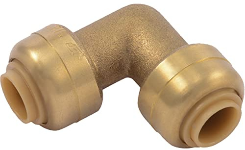 SharkBite 1/4 Inch (3/8 Inch OD) 90 Degree Elbow, Push to Connect Brass Plumbing Fitting, PEX Pipe, Copper, CPVC, PE-RT, HDPE, U244LFA
