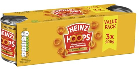 Heinz Spaghetti Hoops in Tomato Sauce, 205 g (Pack of 3)