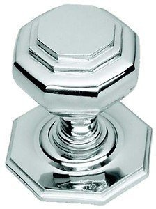 Polished Chrome Octagonal Centre Pull Door Knob/Handle (BC15A)