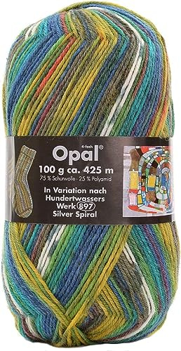 OPAL Hundertwasser Werk 897 - Silver Spiral - 75% Wolle/25% Polyamid - Sockengarn 4fach