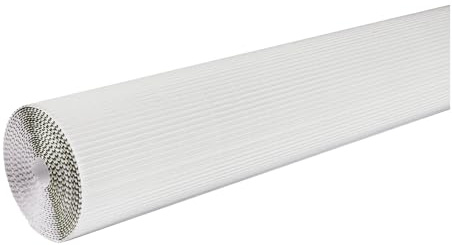 Corobuff Solid Color Corrugated Paper Roll, 48 Inches x 25 Feet, White