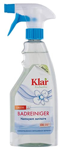 Klar Badreiniger 500 ml - Umweltfreundlicher Allzweckreiniger für das gesamte Bad ohne Duft - Effektiv gegen Kalk, Seifenreste etc., Vegan