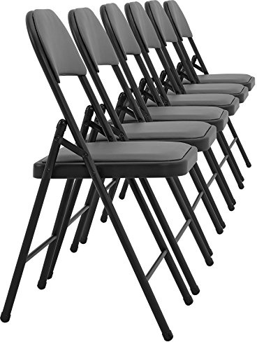 pro.tec Konferenzstuhl 6er Set Bürostuhl Grau ergonomisch Schreibtischstuhl mit Kunstlederbezug Klappstuhl Besucherstuhl Metall 80 x 46 x 50 cm