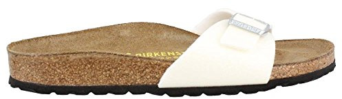 Birkenstock Classic Madrid Birko-Flor, Unisex-Erwachsene Pantoletten, Weiß (Weiß), 42 EU