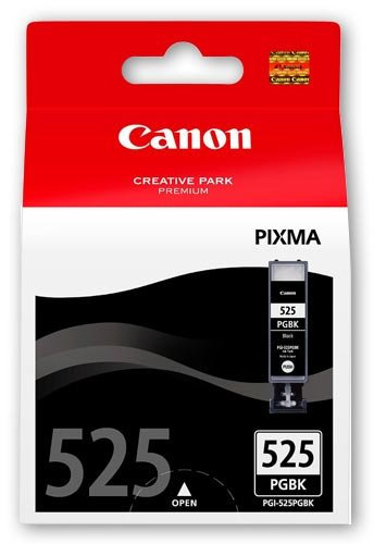 PGI - 525 Schwarz Original Canon Tintenpatrone für Canon Pixma iP4800 iP4840 iP4850/iP4900, /,,, iP4950 ix6250 ix6550 MG5100 MG5120 ix6500,,,, MG5140, MG5150, MG5200, MG5250, MG5350, MG5220, MG5320,