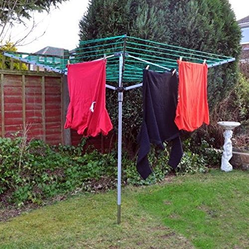 TrendMakers GARDEN 4 ARM 50M ROTARY WASHING LINE CLOTHES AIRER DRYER OUTDOOR GARDEN