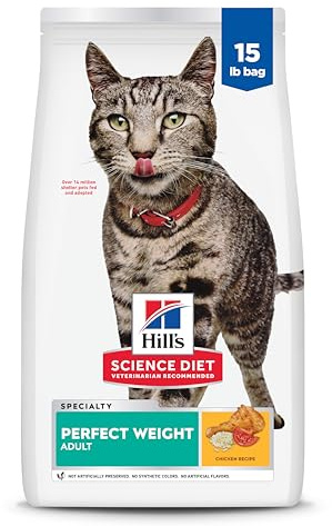 Hill's Science Diet Adult Perfect Weight Dry Cat Food, Chicken, 15 lb. Bag