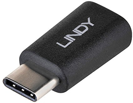 LINDY Adaptador USB 2.0 Tipo C/Micro-B Negro 41896