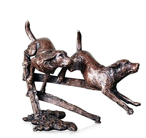 Labrador Retriever Dogs Running – Figure in miniatura di bronzo – Butler & Peach.