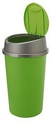 PLASTIC KITCHEN BIN 45L 45 L LITER TOUCH TOP BIN / DUSTBIN / RUBBISH BIN / KITCHEN / HOME RECYCLE SWING (45L, APPLE GREEN /LIME GREEN WITH SILVER LID)